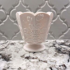 Pink milk glass